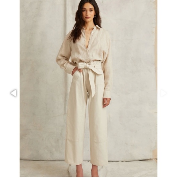 NWT Marissa Webb Bo Paper Bag Canvas Patched
Boyfriend Pant in Oat‎ Sz 8 $345 - Picture 10 of 10